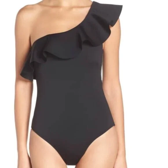 Ted Baker One Shoulder Ruffle Swimsuit - Picture 4 of 10
